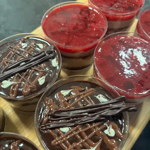 Sweet shot de mousse de chocolate